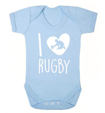 I love rugby Baby Vest pale blue 18-24 months