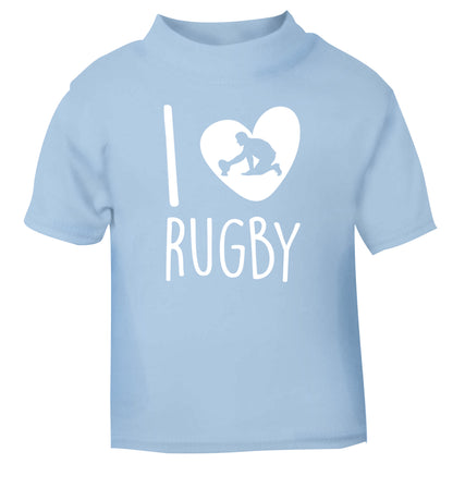 I love rugby light blue Baby Toddler Tshirt 2 Years
