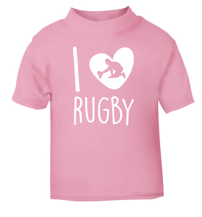 I love rugby light pink Baby Toddler Tshirt 2 Years