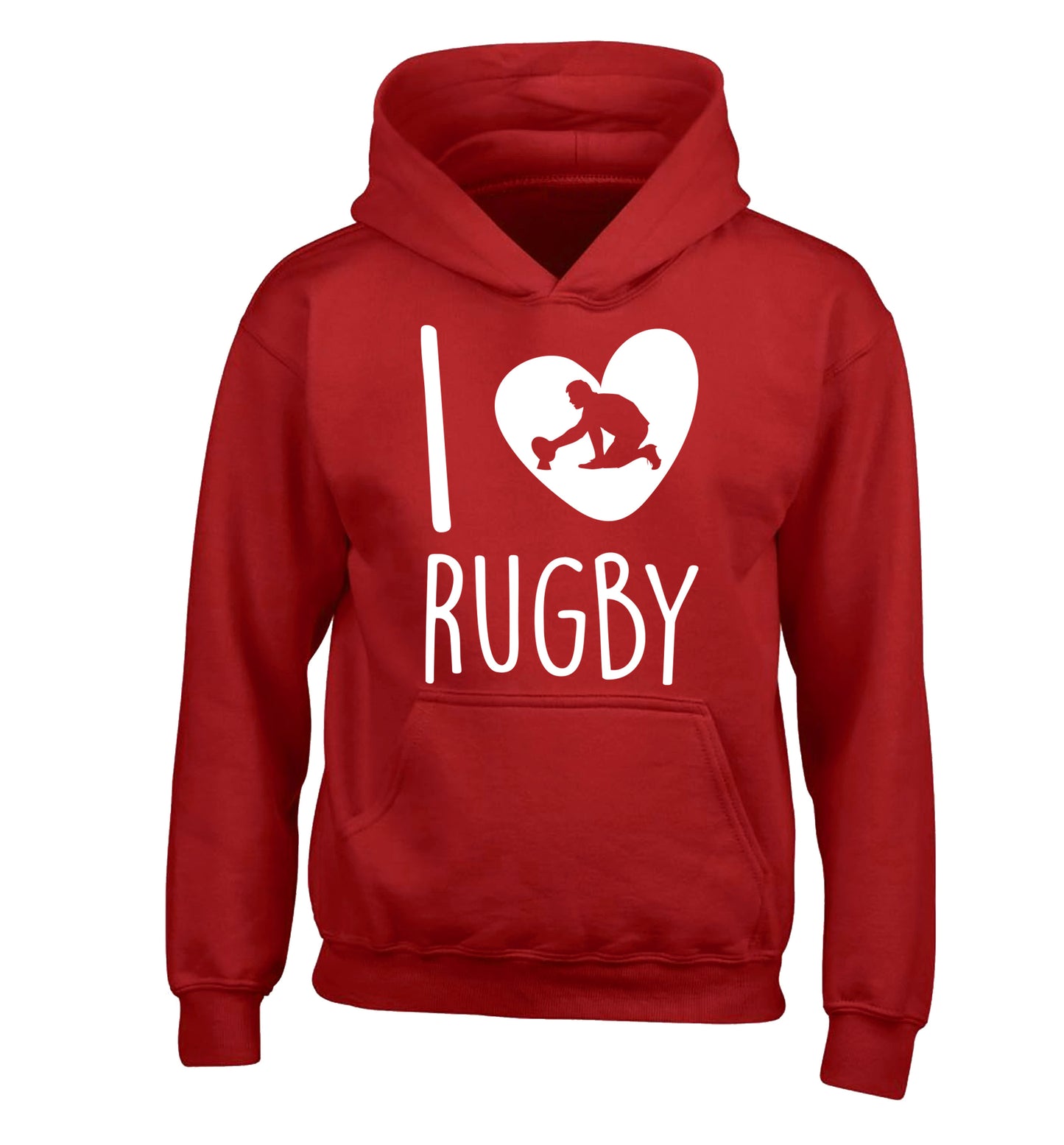 I love rugby children's red hoodie 12-13 Years