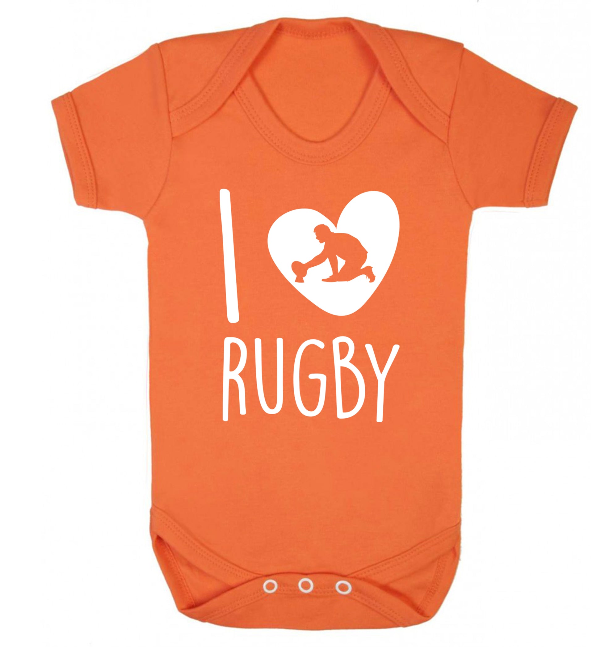 I love rugby Baby Vest orange 18-24 months