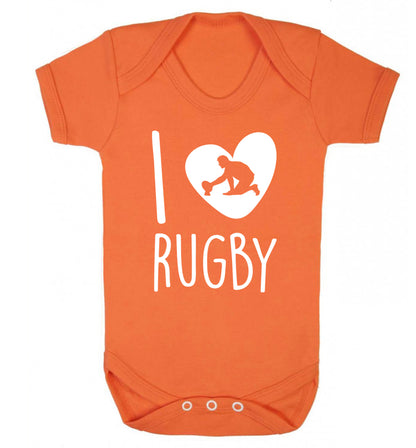 I love rugby Baby Vest orange 18-24 months