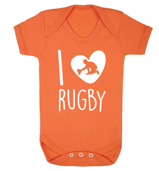 I love rugby Baby Vest orange 18-24 months
