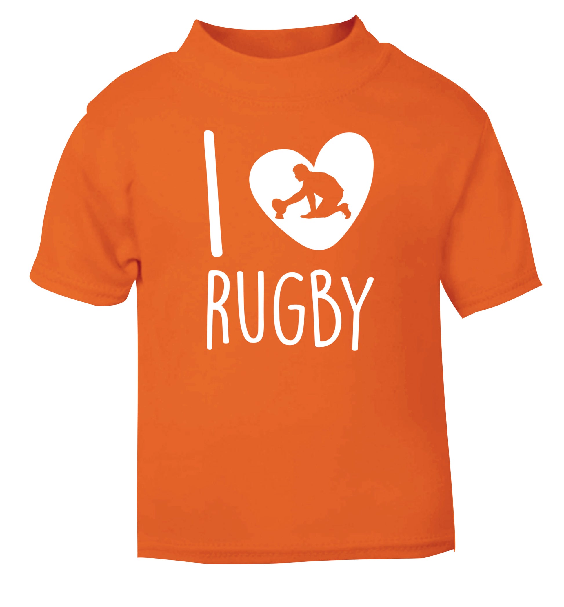 I love rugby orange Baby Toddler Tshirt 2 Years