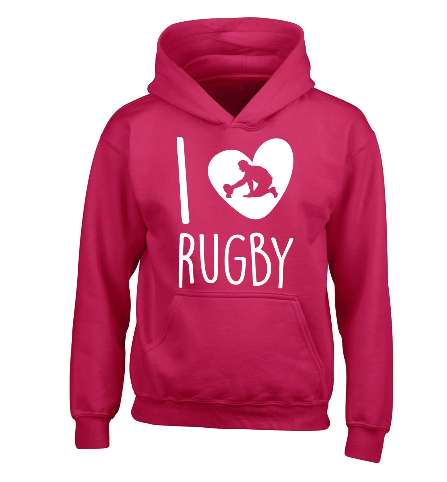 I love rugby children's pink hoodie 12-13 Years
