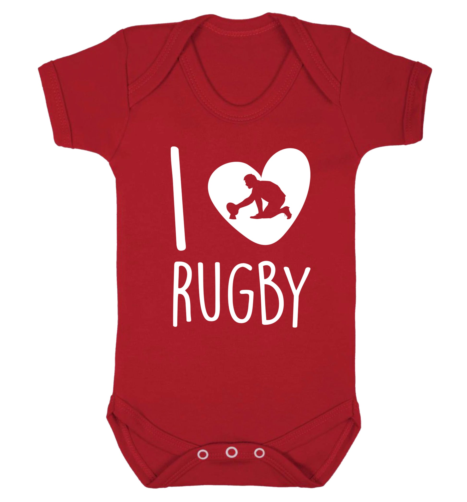 I love rugby Baby Vest red 18-24 months