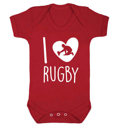 I love rugby Baby Vest red 18-24 months