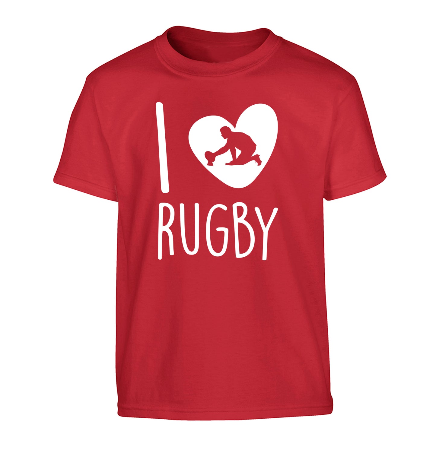 I love rugby Children's red Tshirt 12-13 Years