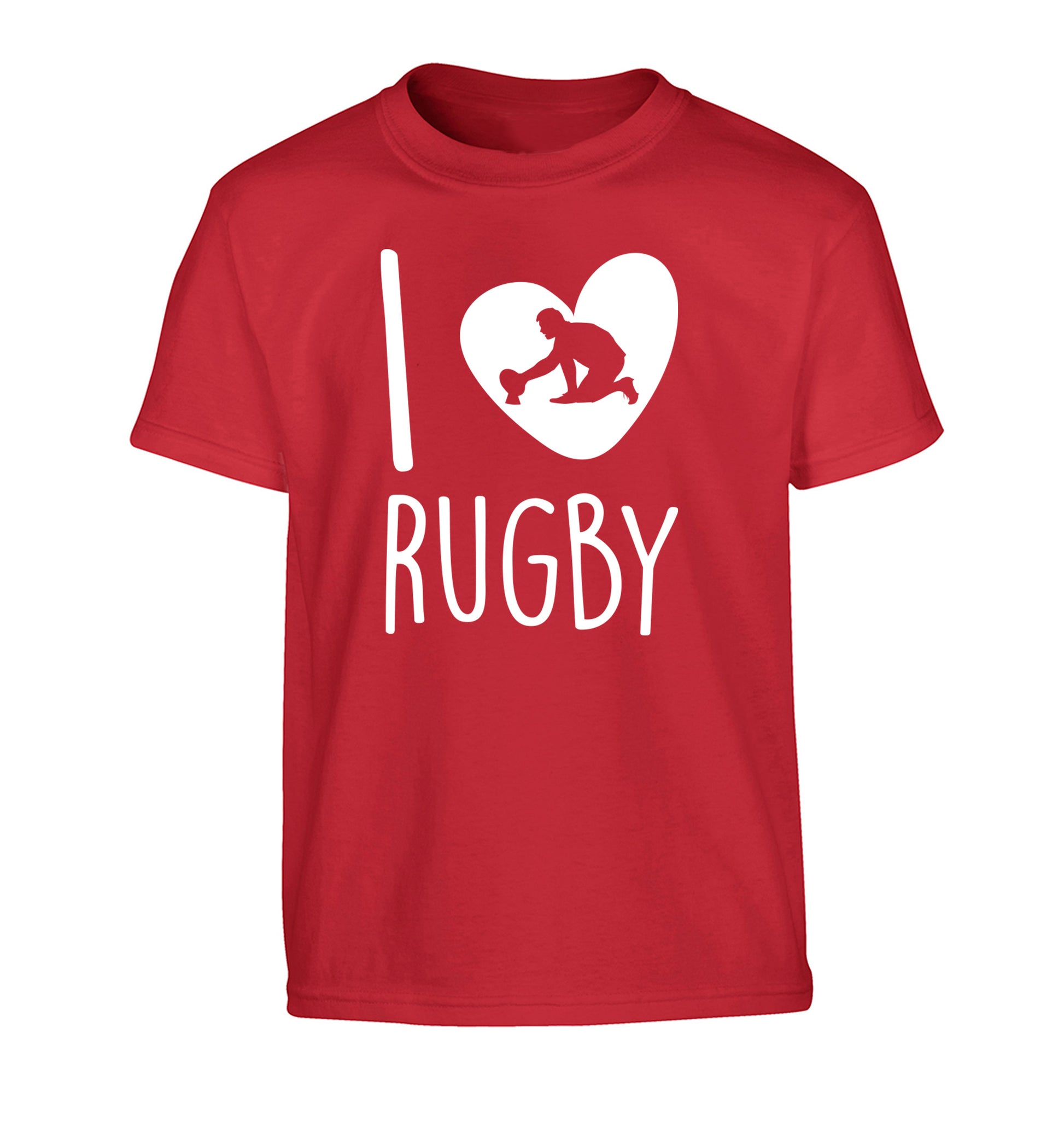 I love rugby Children's red Tshirt 12-13 Years