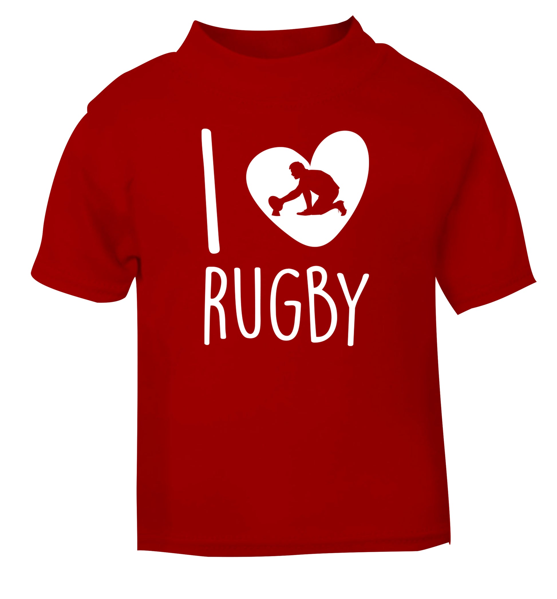 I love rugby red Baby Toddler Tshirt 2 Years