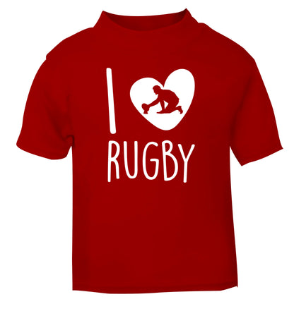 I love rugby red Baby Toddler Tshirt 2 Years