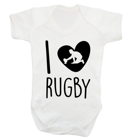 I love rugby Baby Vest white 18-24 months