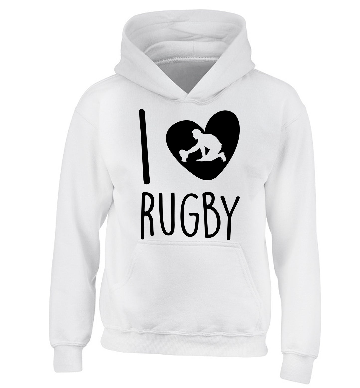 I love rugby children's white hoodie 12-13 Years