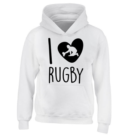 I love rugby children's white hoodie 12-13 Years