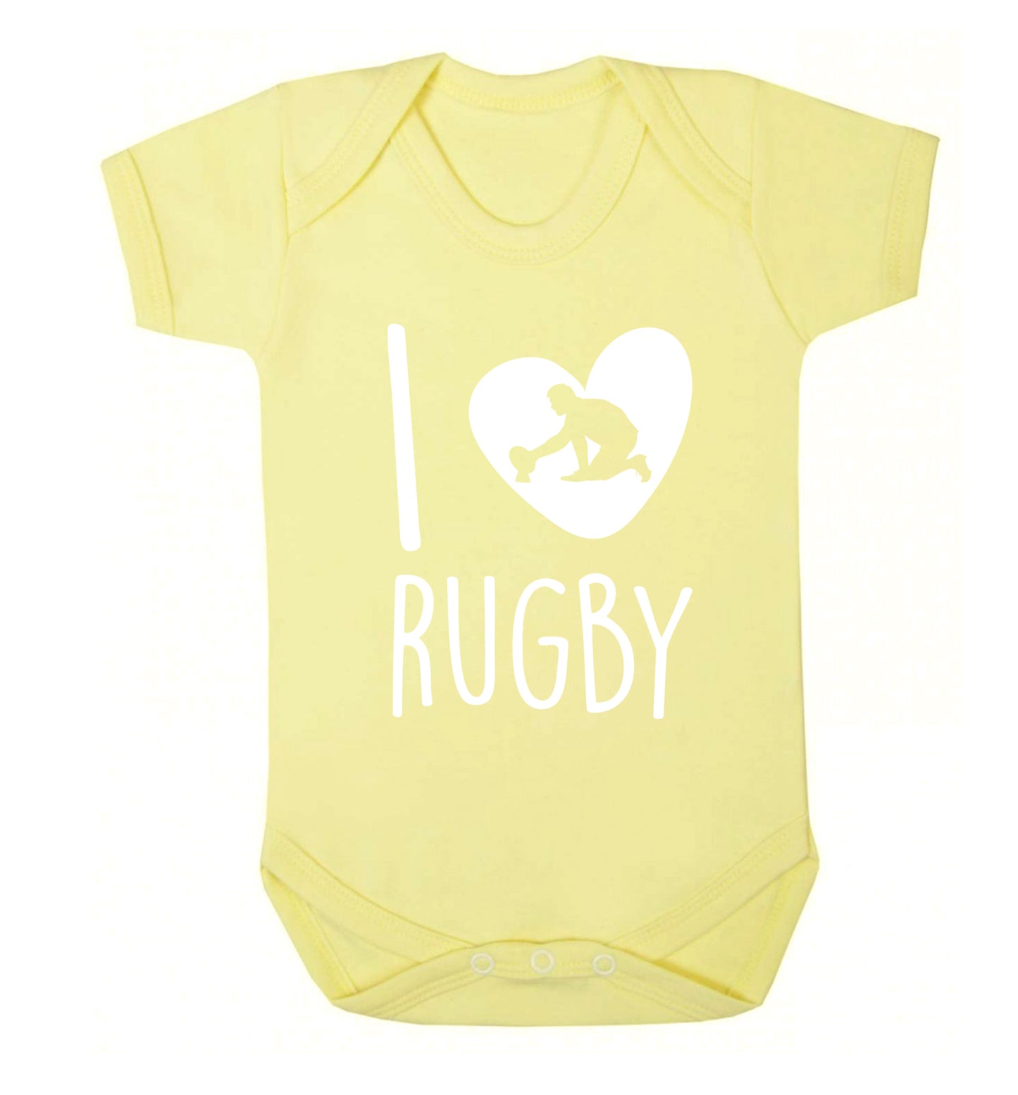 I love rugby Baby Vest pale yellow 18-24 months