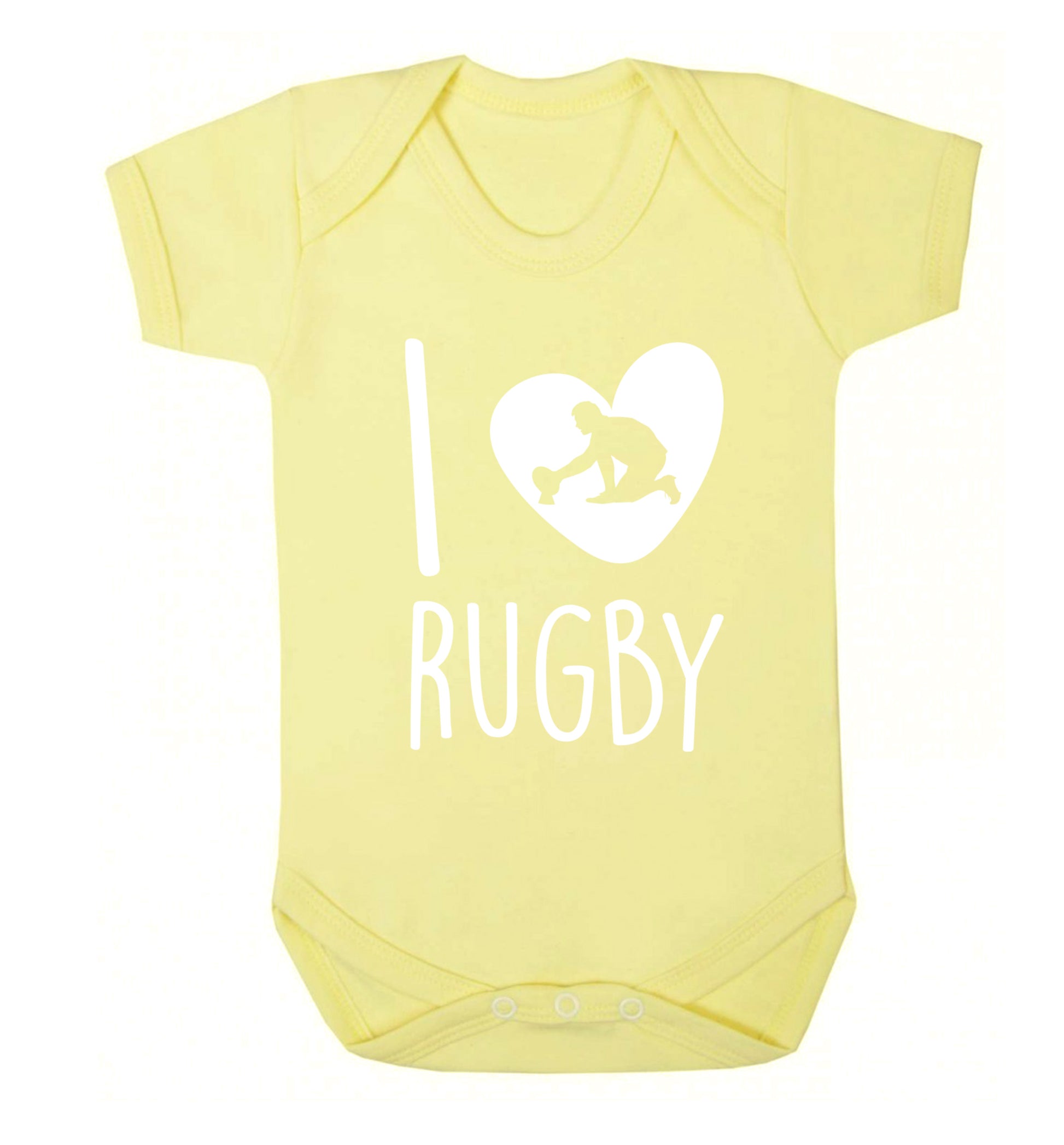 I love rugby Baby Vest pale yellow 18-24 months
