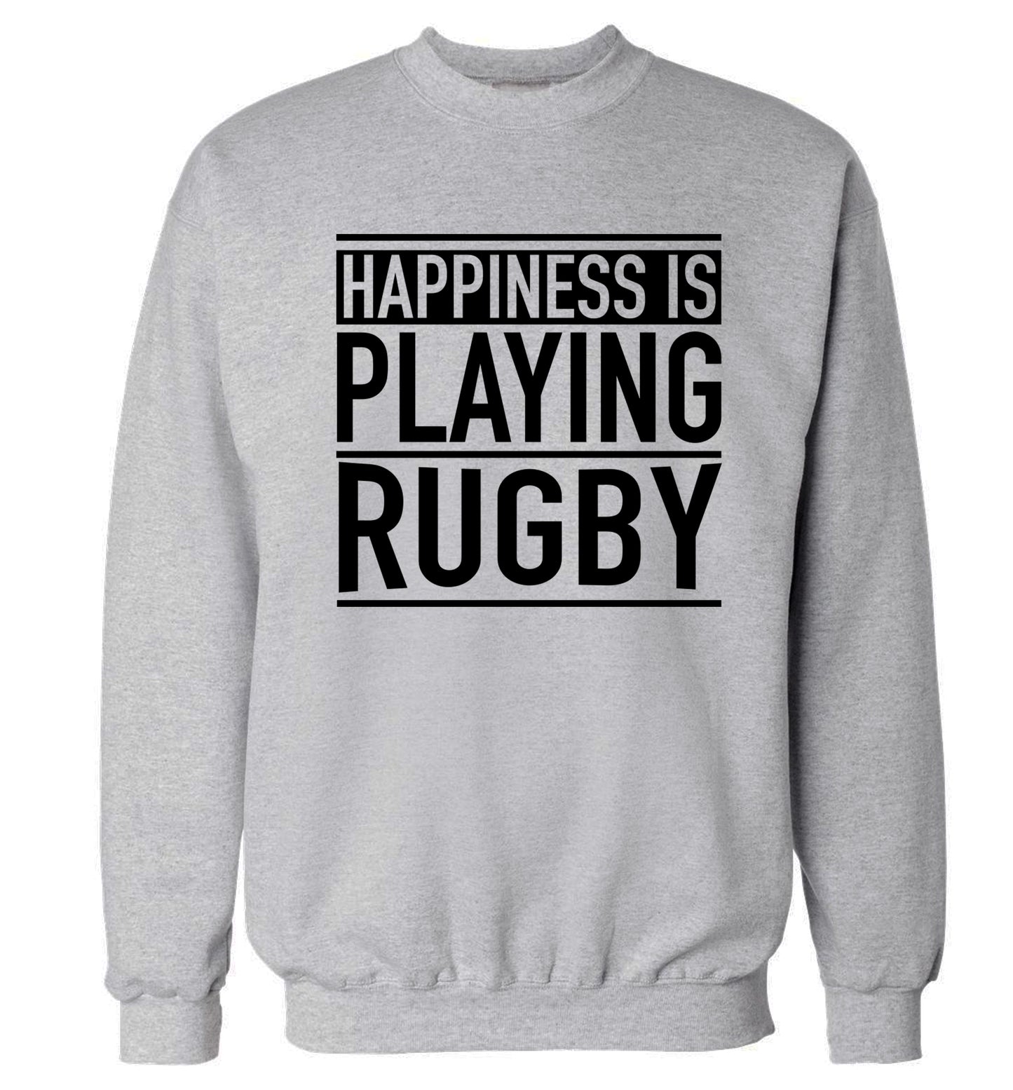 Happiness is playing rugby Adult's unisex grey Sweater 2XL