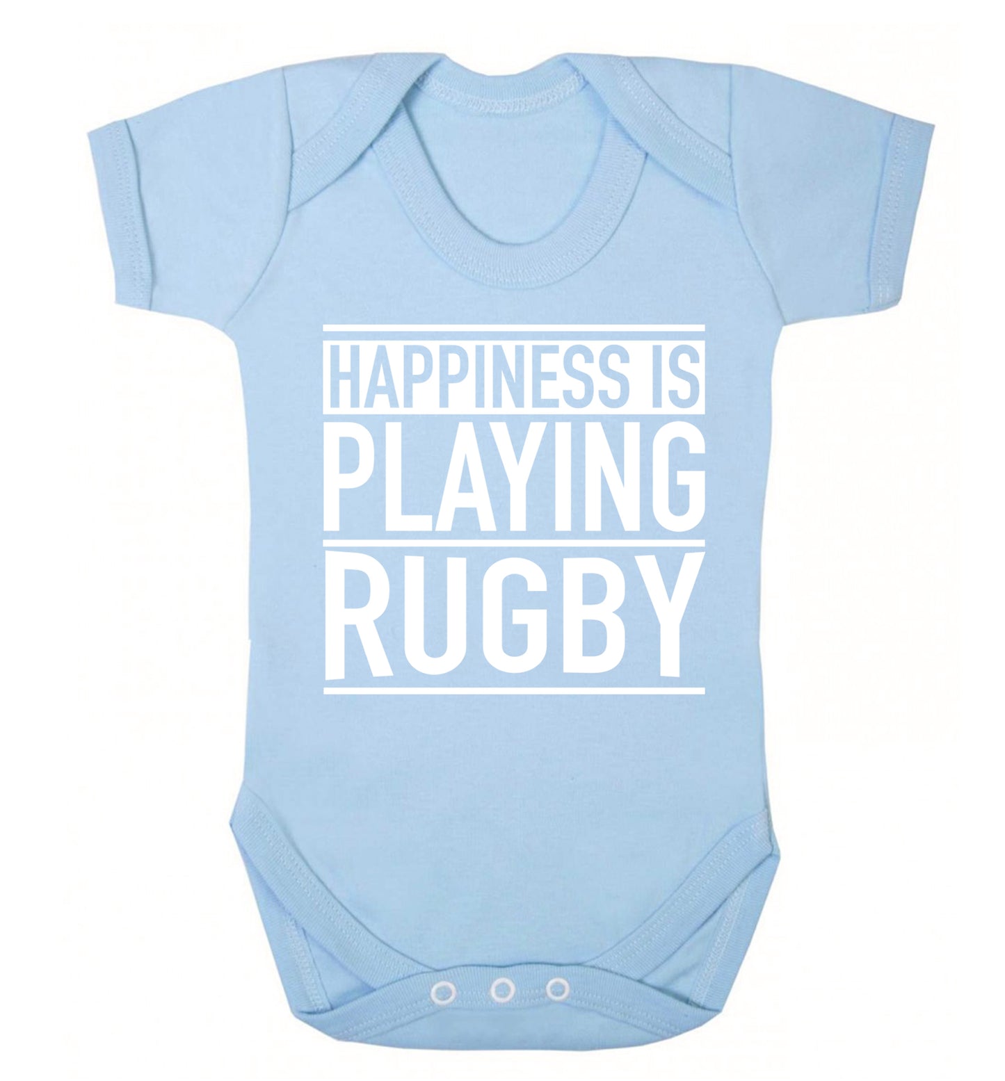 Happiness is playing rugby Baby Vest pale blue 18-24 months