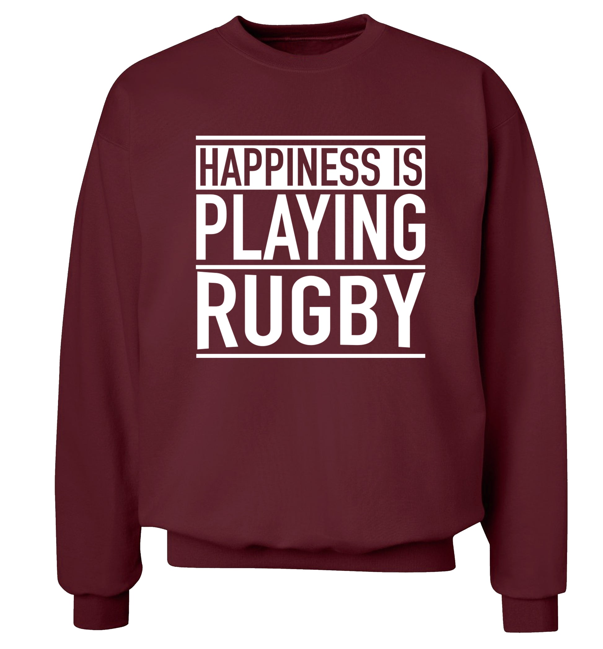 Happiness is playing rugby Adult's unisex maroon Sweater 2XL