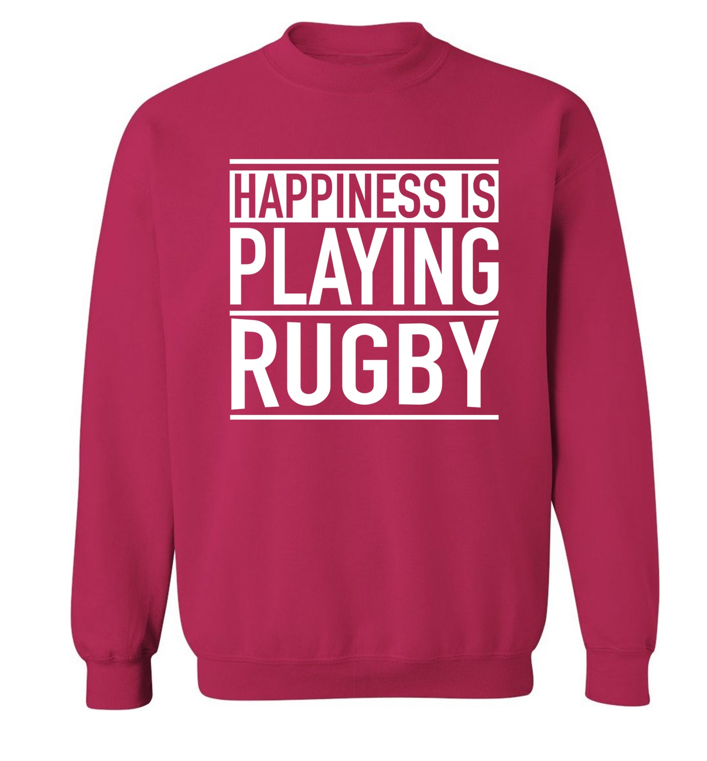 Happiness is playing rugby Adult's unisex pink Sweater 2XL