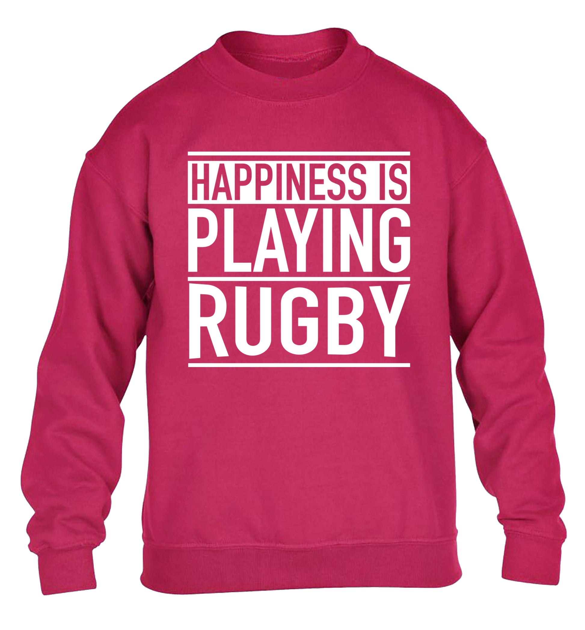 Happiness is playing rugby children's pink sweater 12-13 Years