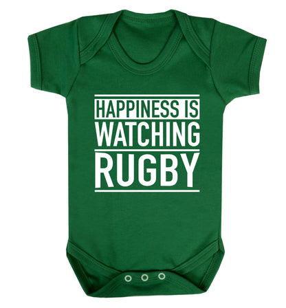 Happiness is watching rugby Baby Vest green 18-24 months