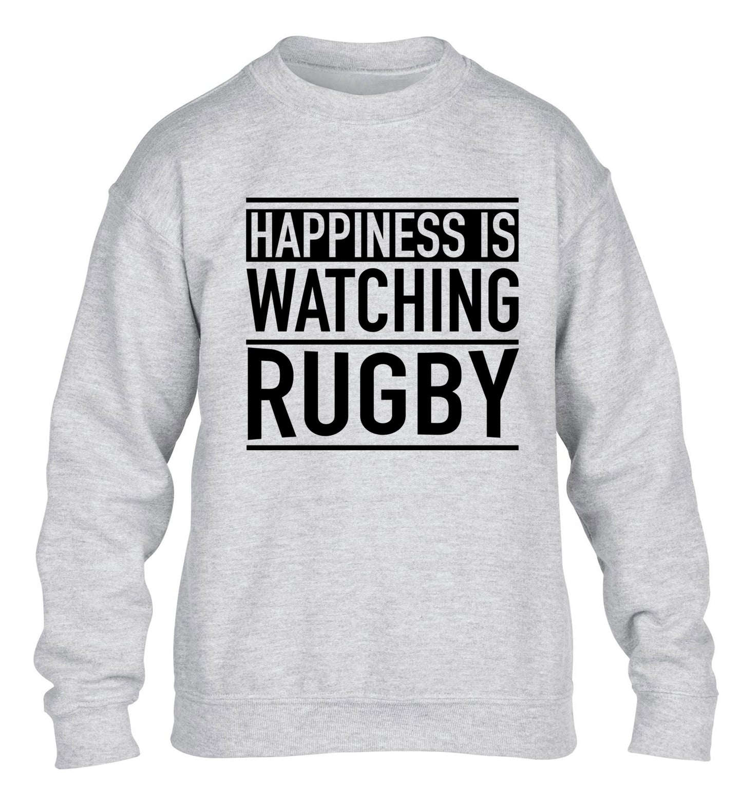 Happiness is watching rugby children's grey sweater 12-13 Years