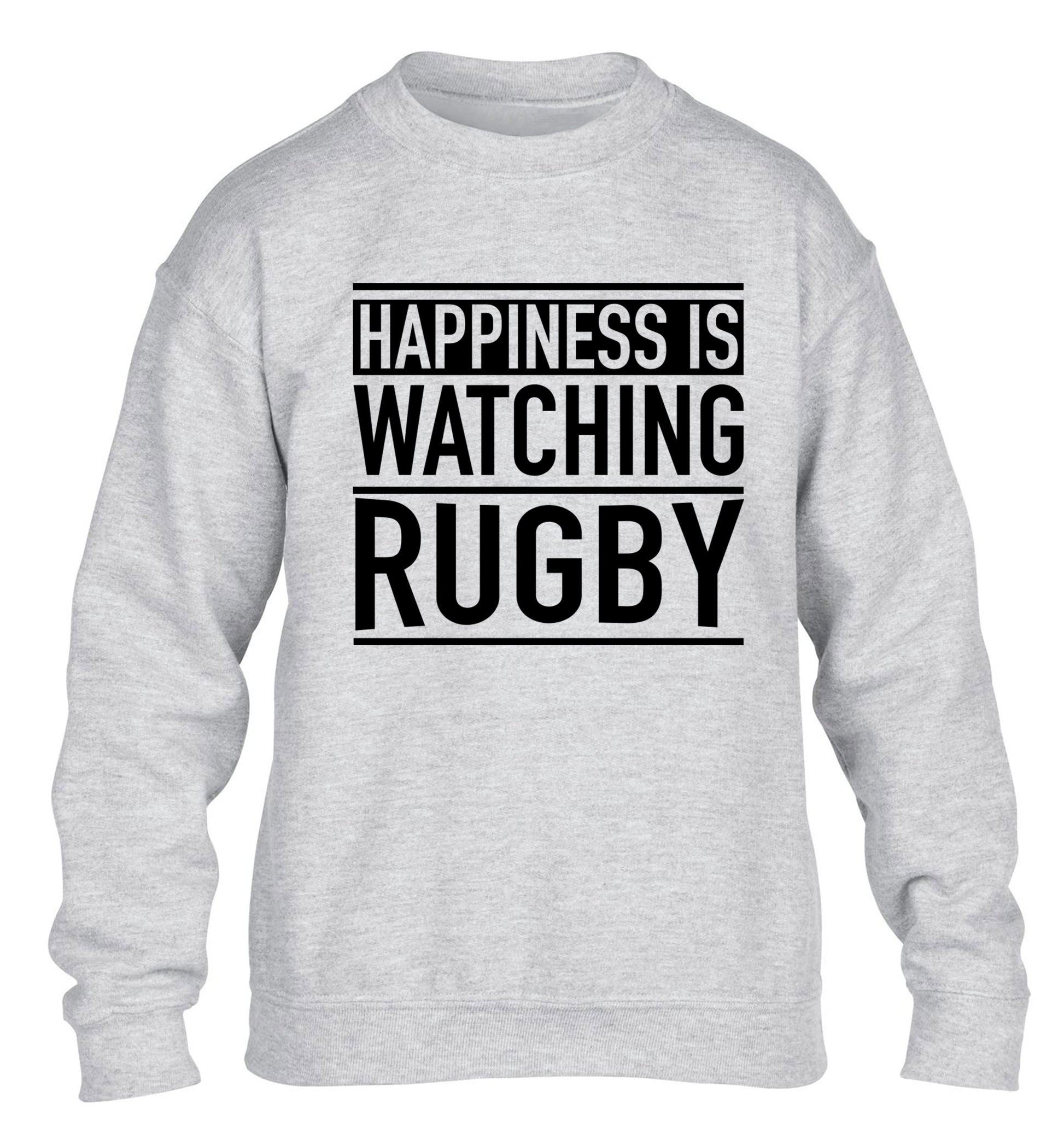 Happiness is watching rugby children's grey sweater 12-13 Years