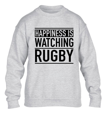 Happiness is watching rugby children's grey sweater 12-13 Years