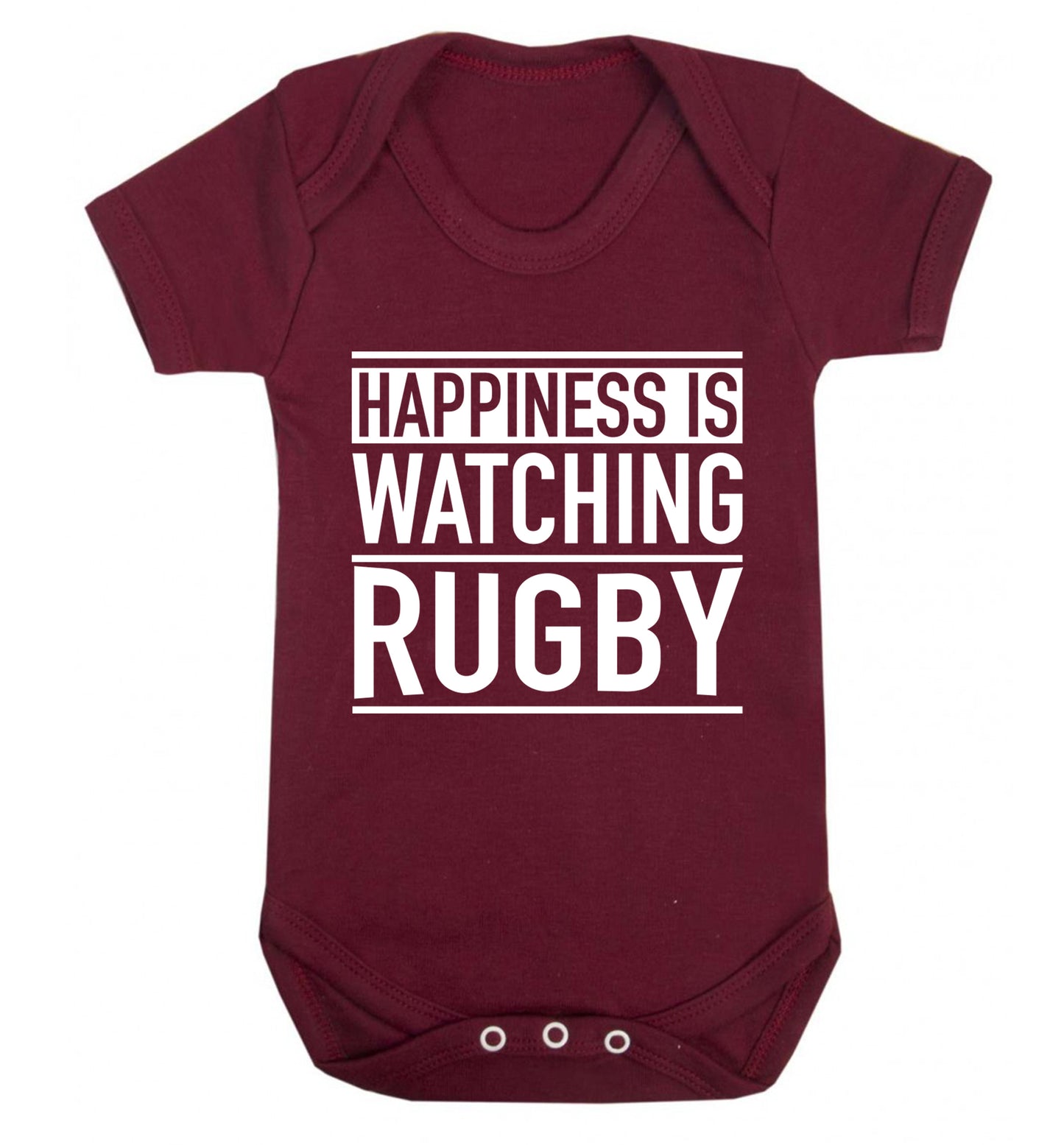 Happiness is watching rugby Baby Vest maroon 18-24 months