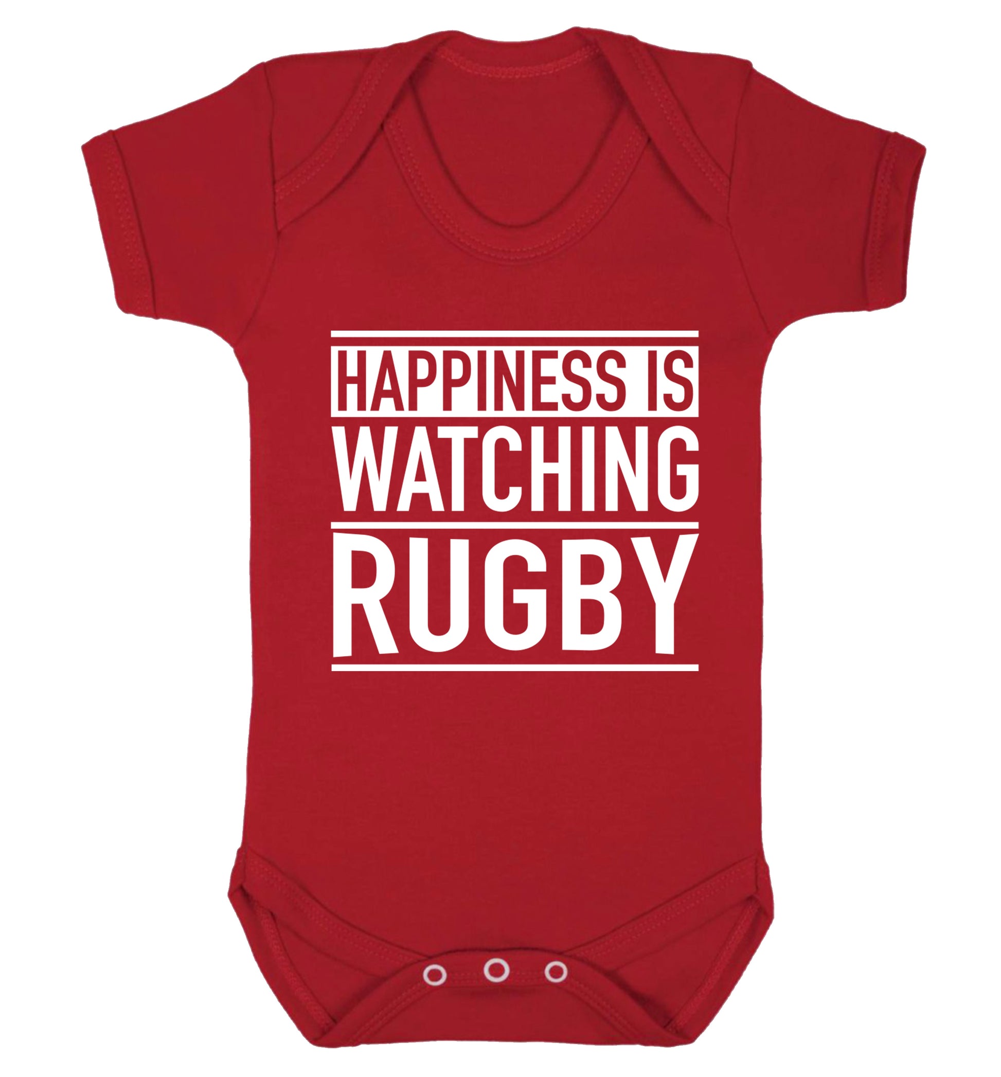 Happiness is watching rugby Baby Vest red 18-24 months