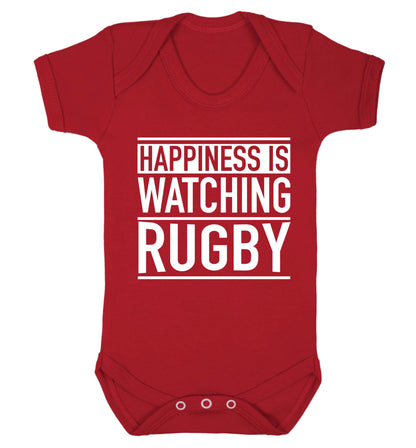 Happiness is watching rugby Baby Vest red 18-24 months