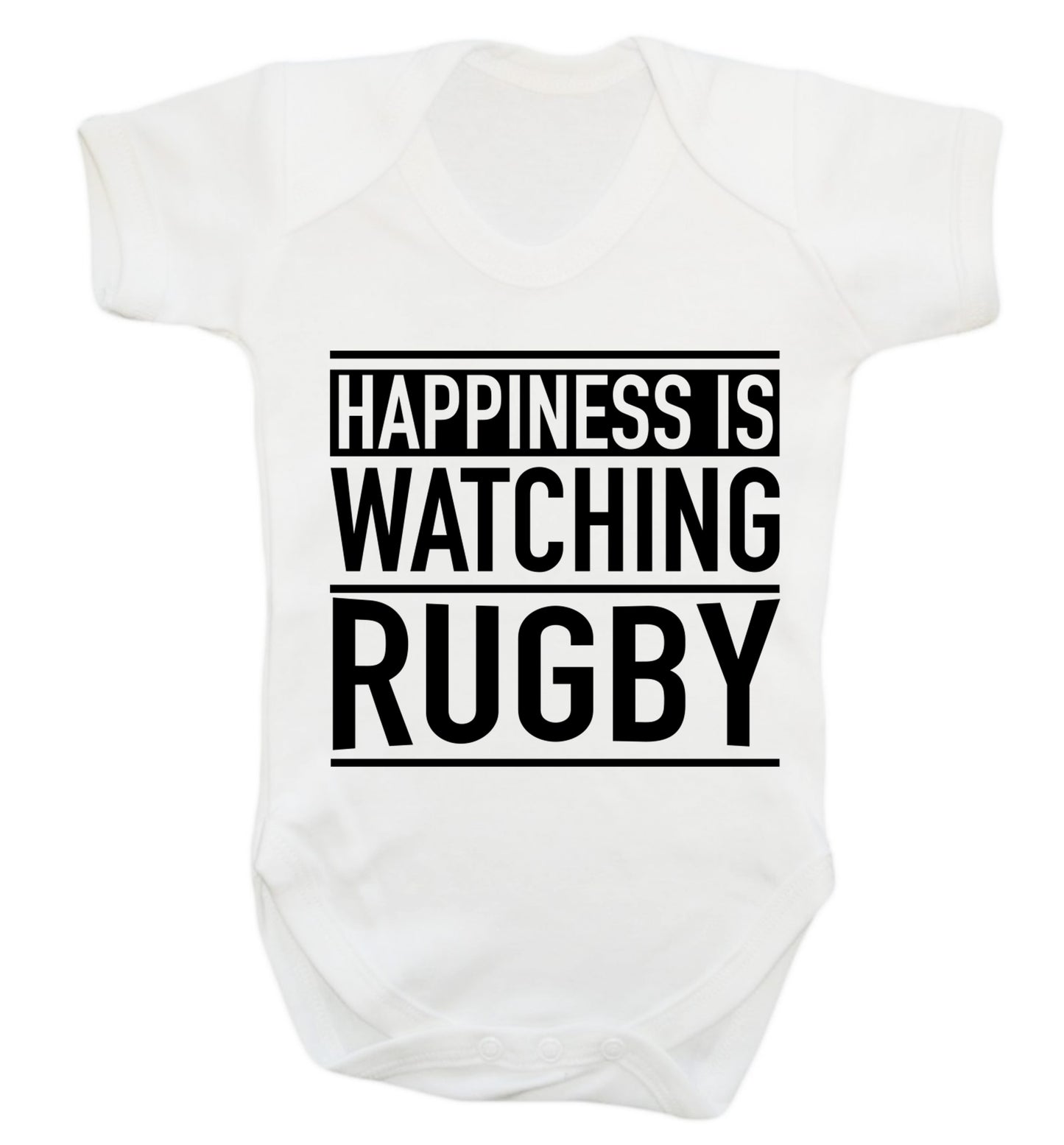 Happiness is watching rugby Baby Vest white 18-24 months