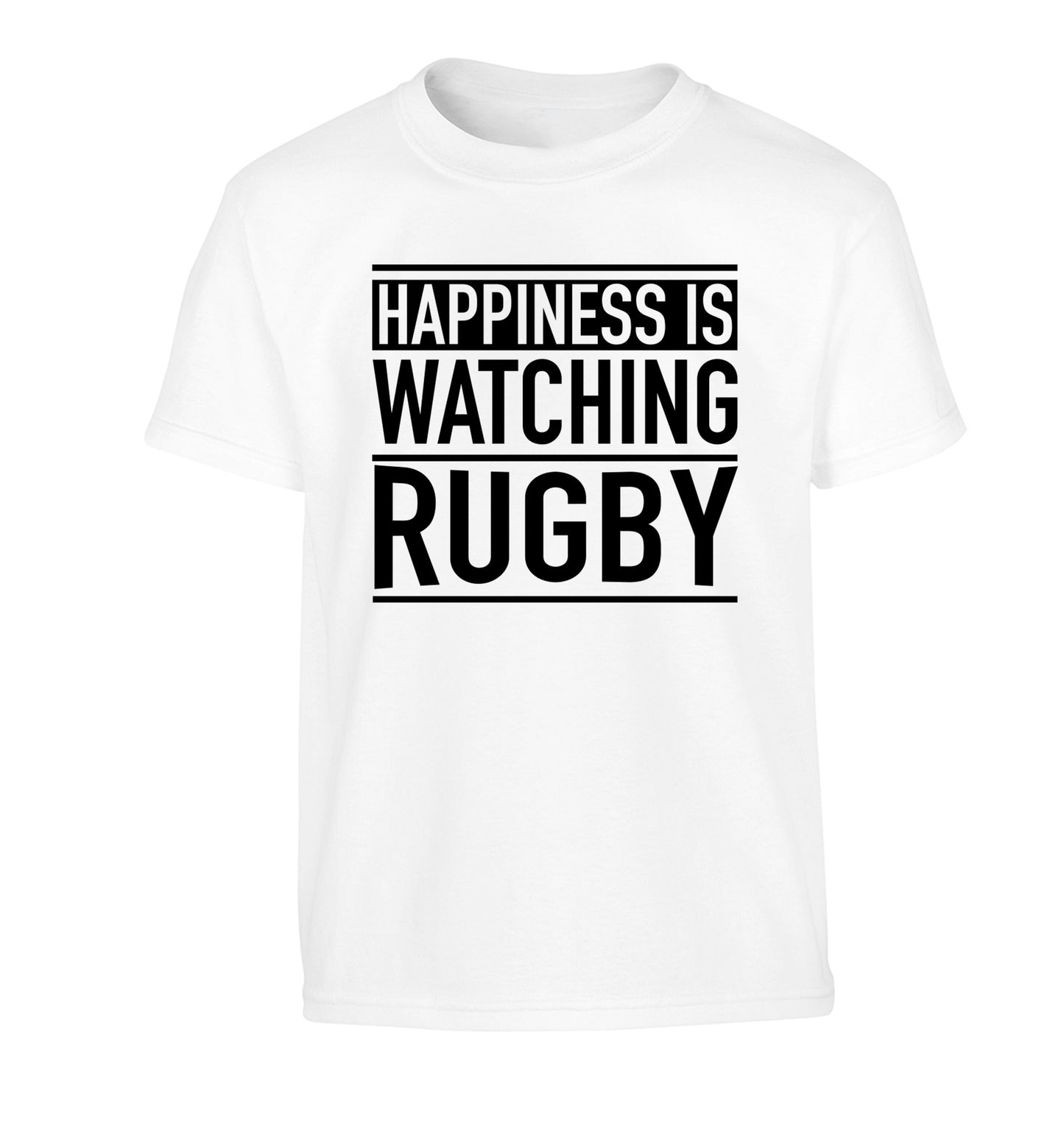 Happiness is watching rugby Children's white Tshirt 12-13 Years