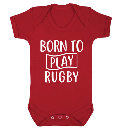 Born to play rugby Baby Vest red 18-24 months