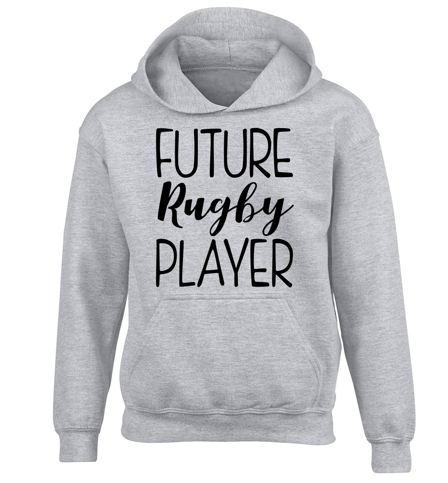 Future rugby player children's grey hoodie 12-13 Years