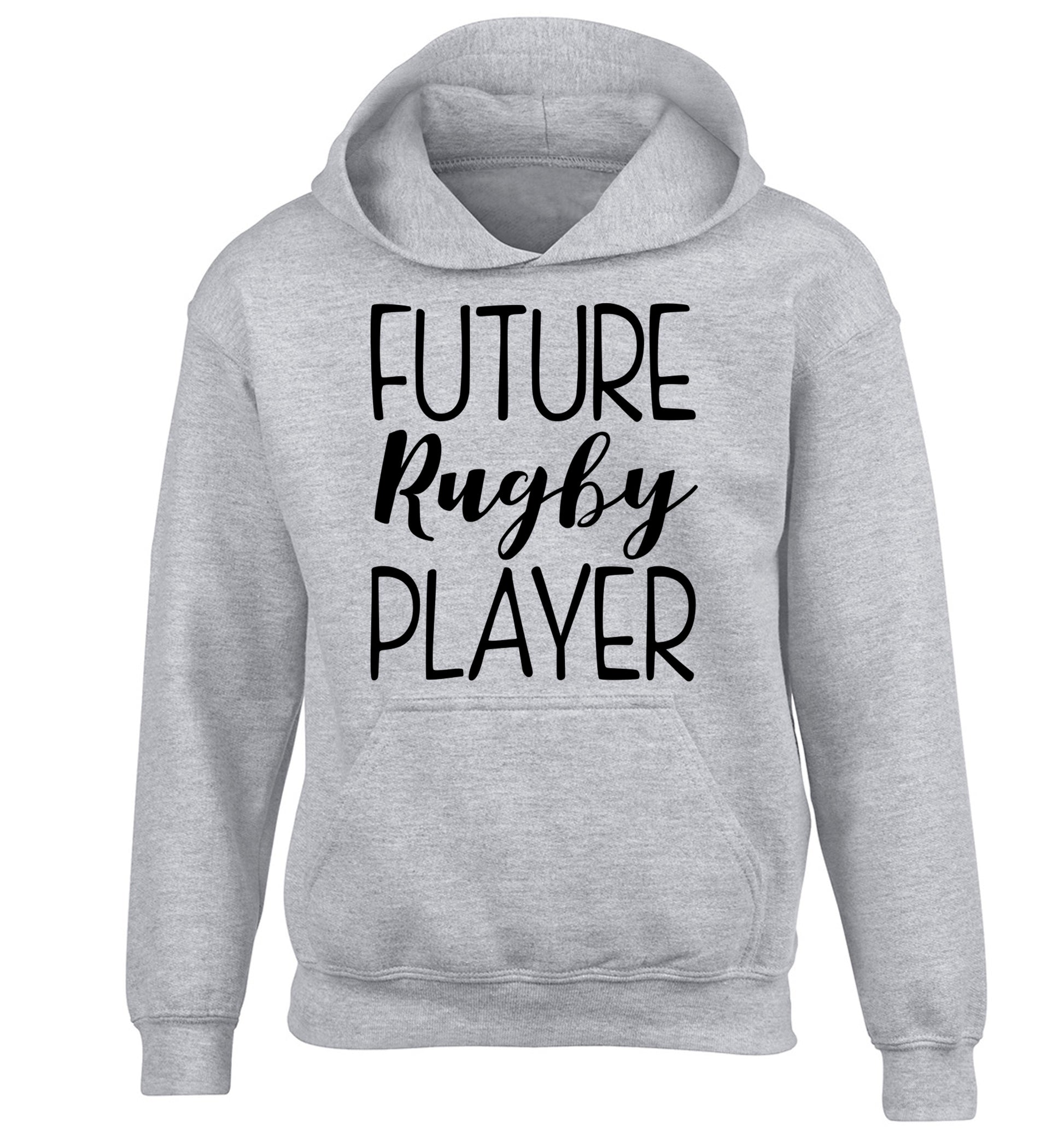 Future rugby player children's grey hoodie 12-13 Years