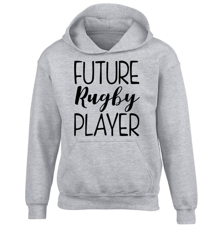 Future rugby player children's grey hoodie 12-13 Years