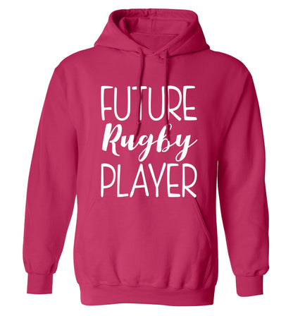 Future rugby player adults unisex pink hoodie 2XL