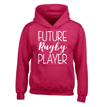 Future rugby player children's pink hoodie 12-13 Years