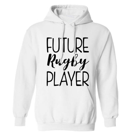 Future rugby player adults unisex white hoodie 2XL