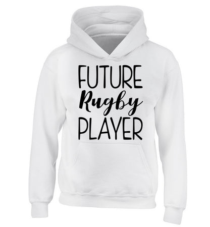 Future rugby player children's white hoodie 12-13 Years