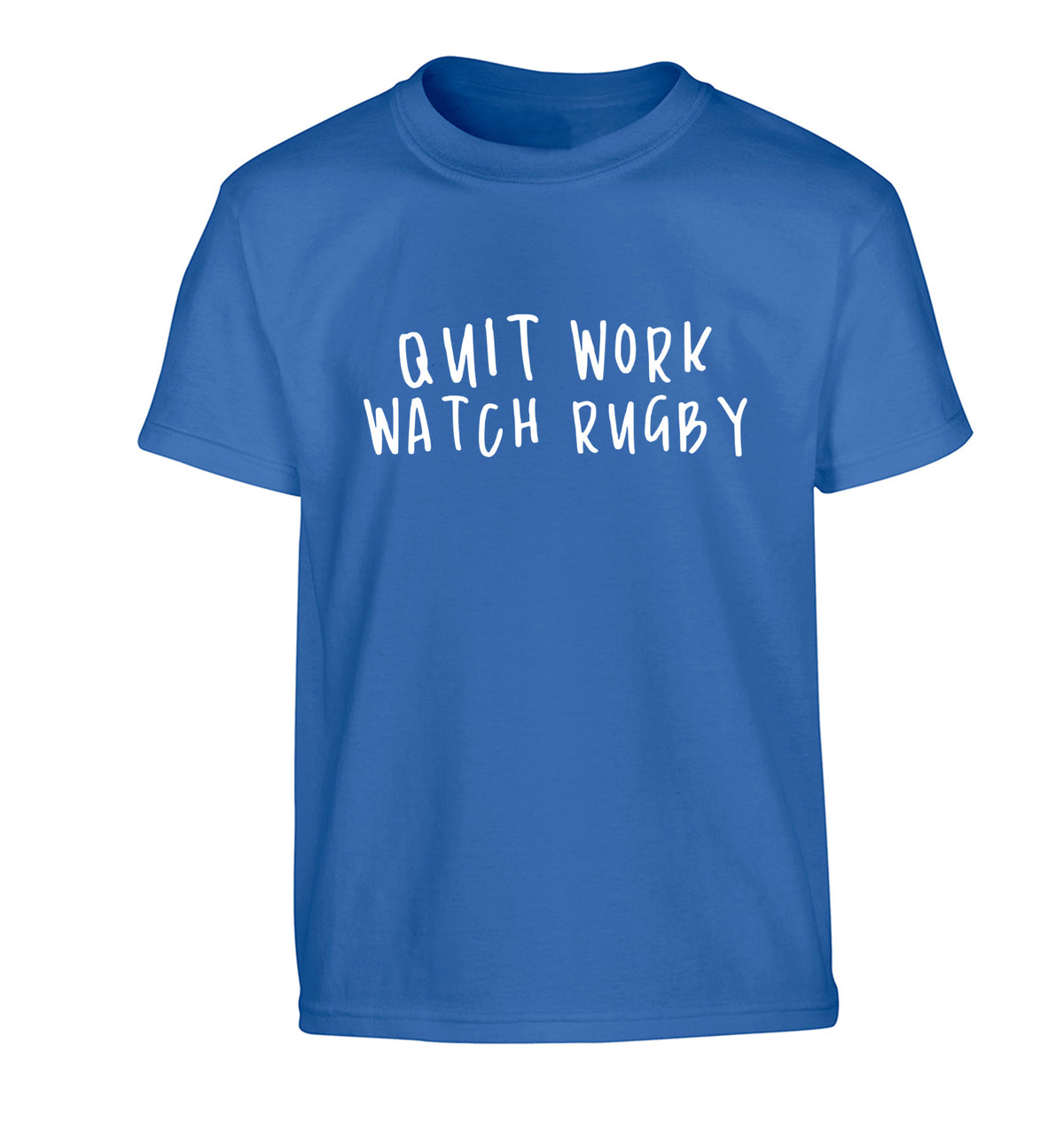 Quit work watch rugby Children's blue Tshirt 12-13 Years