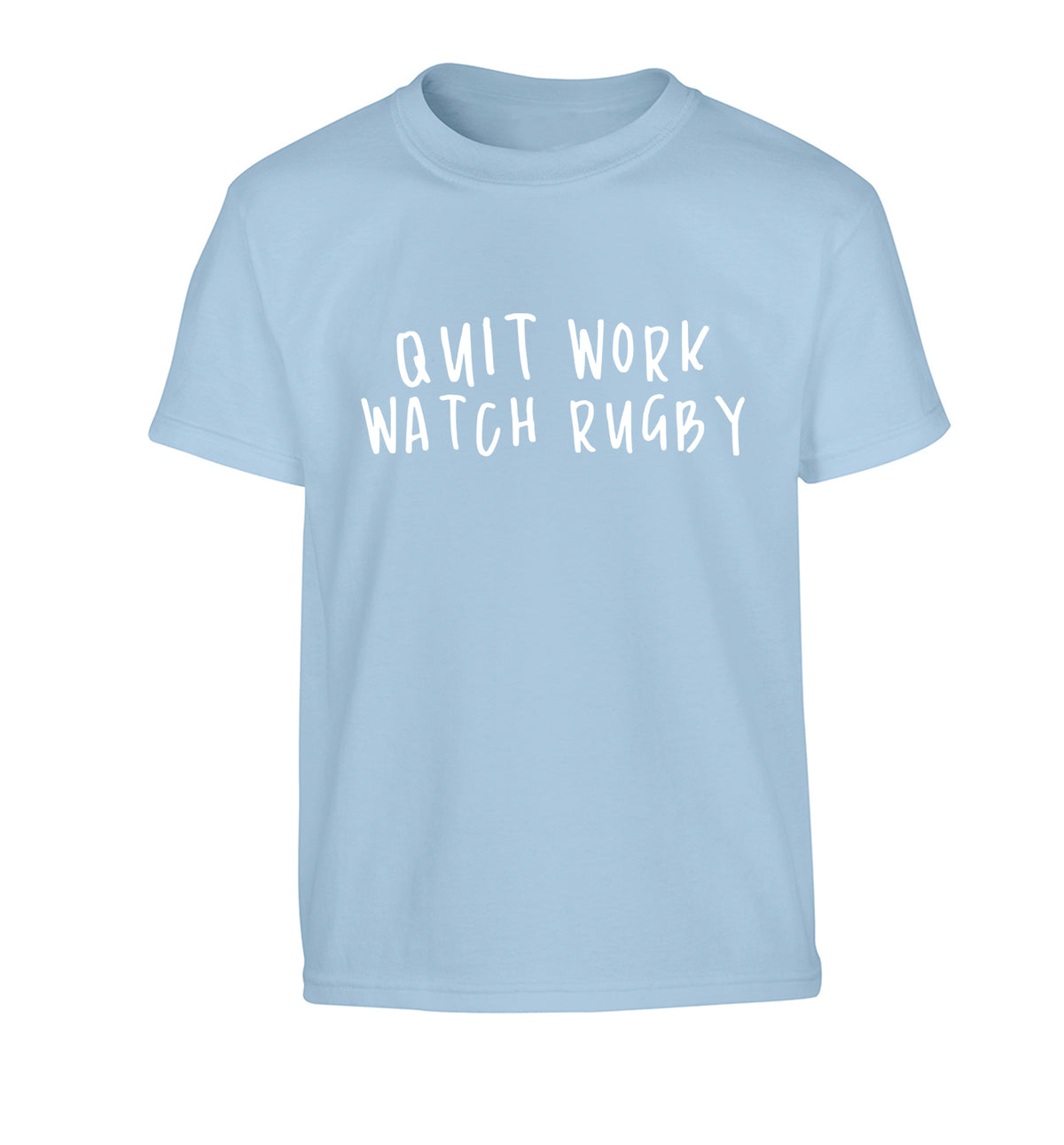 Quit work watch rugby Children's light blue Tshirt 12-13 Years
