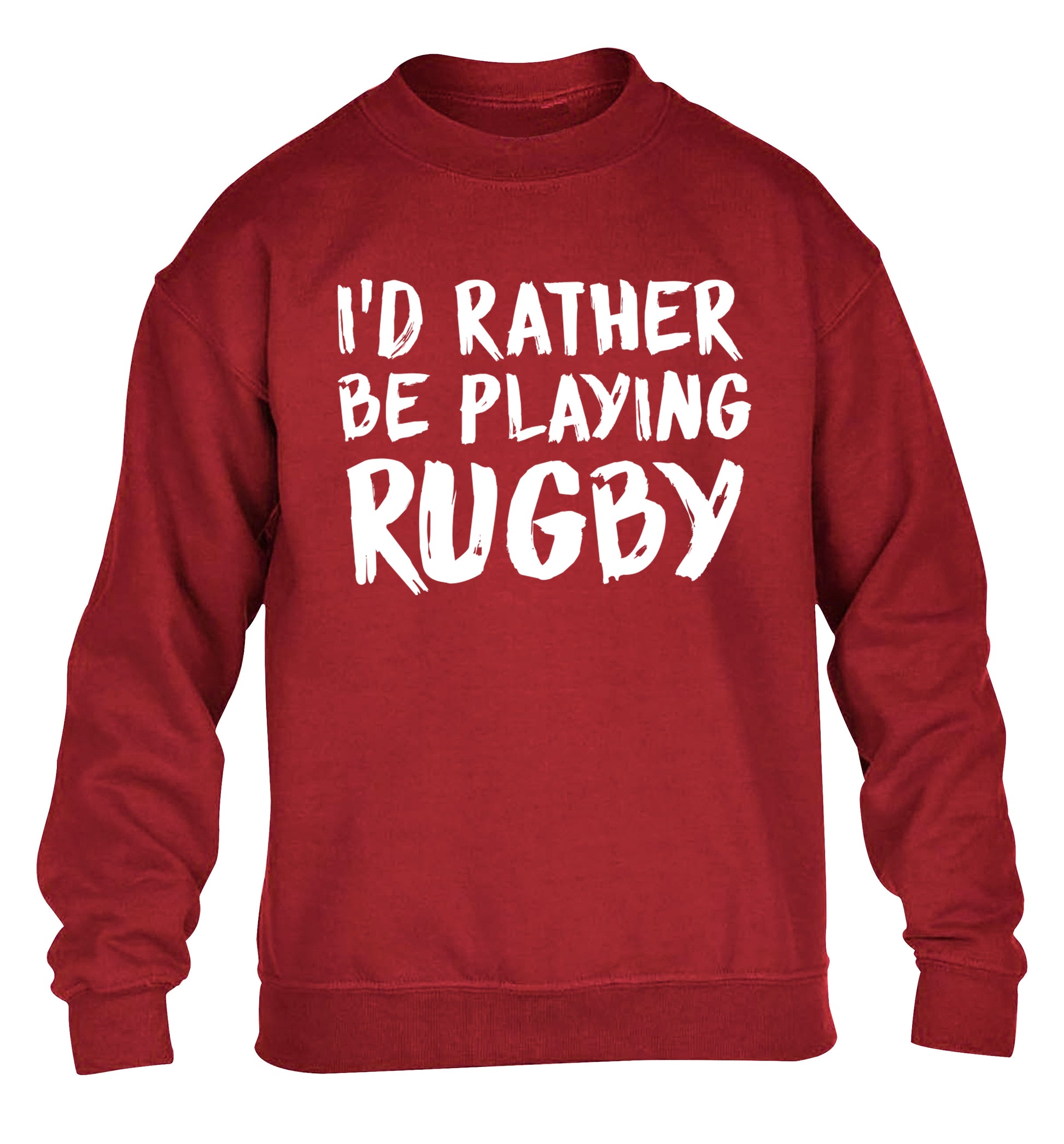 I'd rather be playing rugby children's grey sweater 12-13 Years