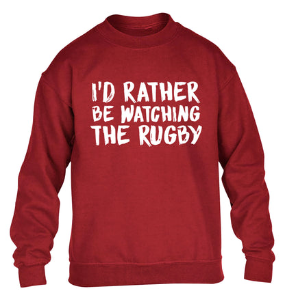 I'd rather be watching the rugby children's grey sweater 12-13 Years