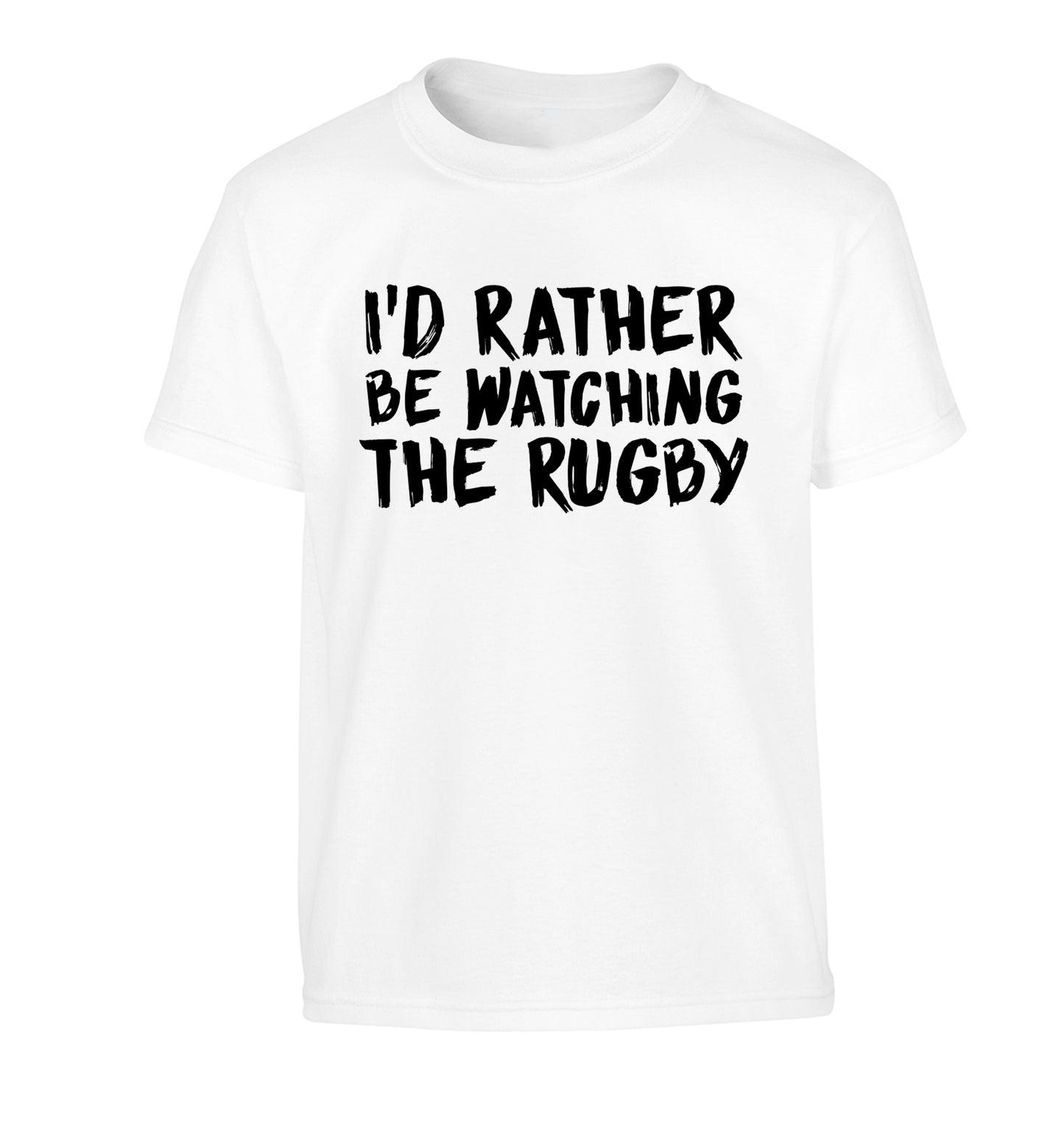 I'd rather be watching the rugby Children's white Tshirt 12-13 Years