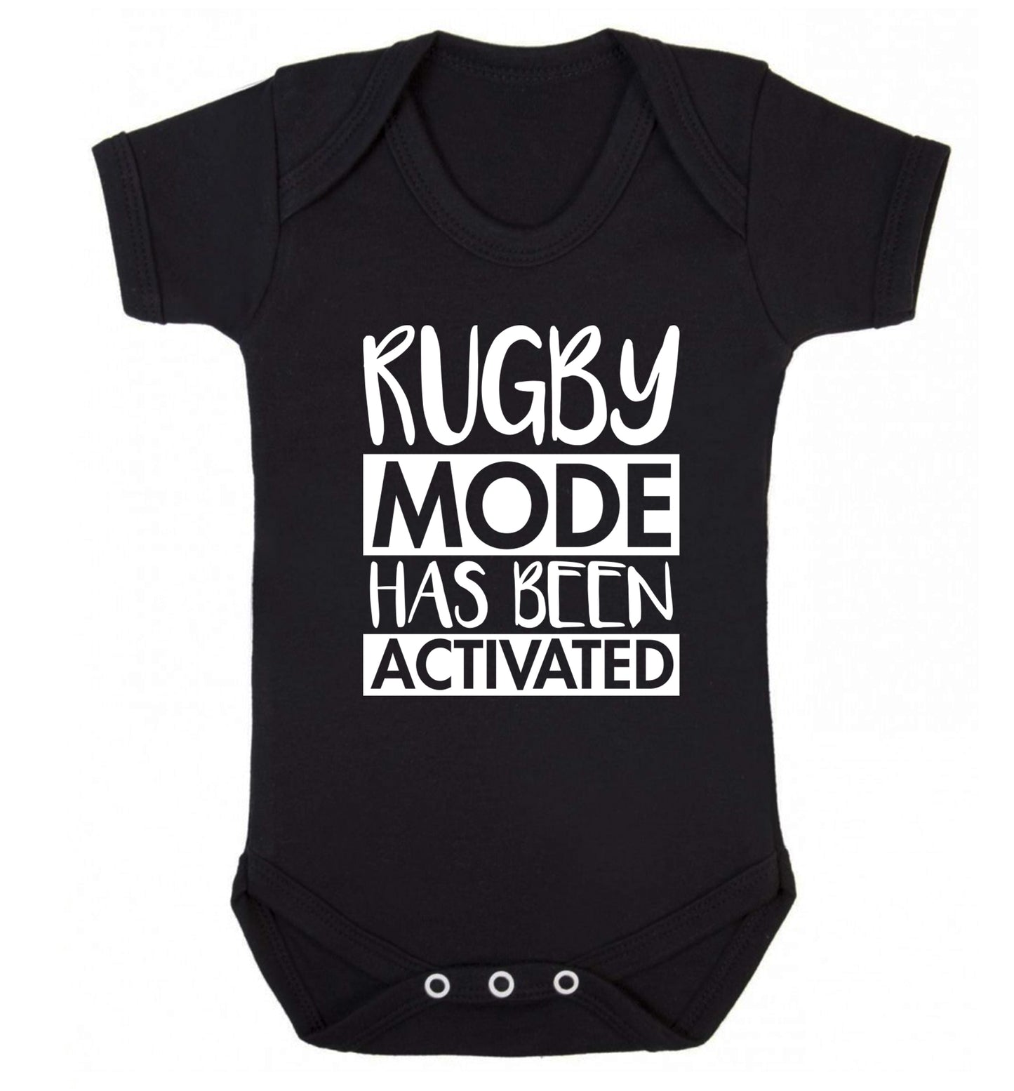 Rugby mode activated Baby Vest black 18-24 months