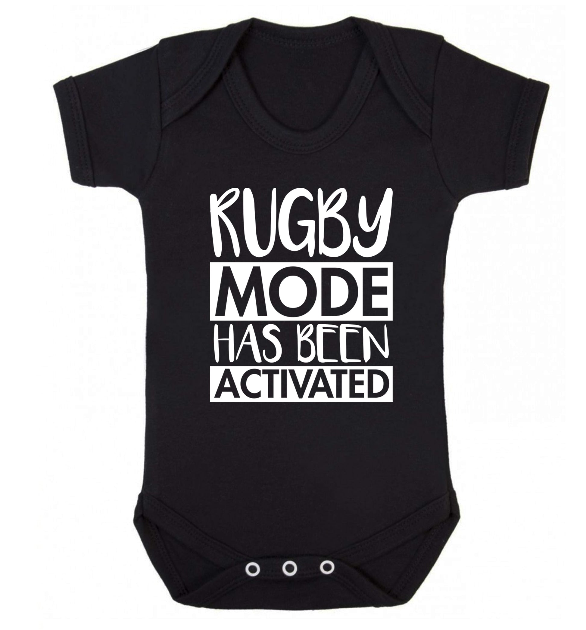Rugby mode activated Baby Vest black 18-24 months