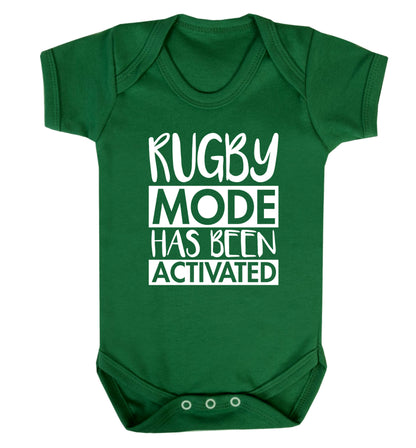 Rugby mode activated Baby Vest green 18-24 months